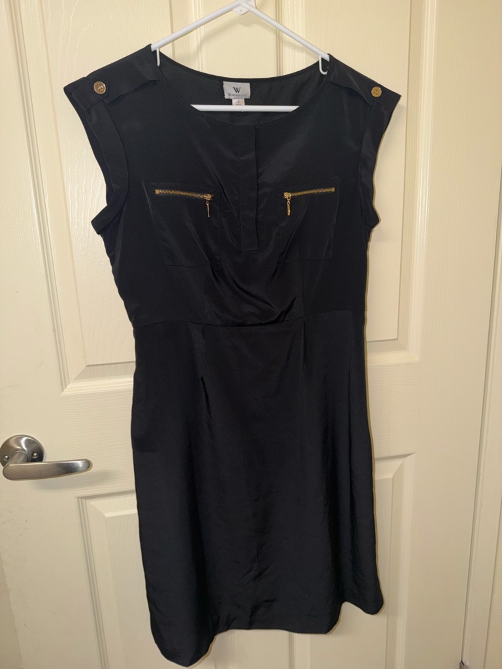 Worthington Black Sleeveless Dress with Gold Details